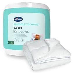 Silentnight Summer Breeze - Edredón doble de 2,5 tog, edredón ligero de verano de bajo tog, ideal para noches cálidas y personas que duermen con calor, hipoalergénico y lavable a máquina, doble, 200 x