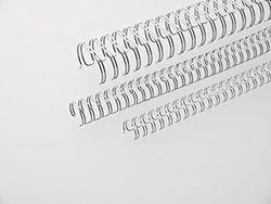 Renz Ring Wire draadkam-bindelementen in 3:1 verdeling, 34 lussen, diameter 16,0 mm, 5/8 inch, zilver/glanzend