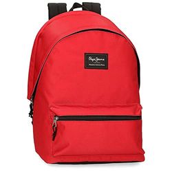 Pepe Jeans Aris Sac à dos pour ordinateur portable double compartiment 15,6 pouces 31 x 44 x 17,5 cm Sac à dos scolaire Polyester by Joumma Bags, rouge, Sac à dos