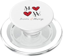 Iniciales para parejas M & W, boda, aniversario, inauguración de la casa PopSockets PopGrip para MagSafe