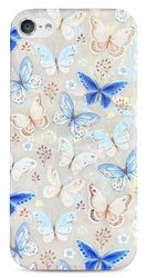 J.West Coque pour iPod Touch 7, iPod Touch 6 et 5, esthétique, Papillons Bleus, Fleurs, Femmes, Filles, Paillettes, Opale, nacré, Coque Fine en TPU Souple