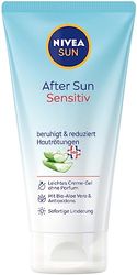 NIVEA Sun After Sun Sensitiv SOS crema gel (175 ml), rinfrescante After Sun Gel con effetto lenitivo, gel per la pelle con aloe vera biologica e antiossidante per pelli sensibili