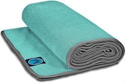 Youphoria Yoga Handdoek 24" x 68" Grijs/Groen Stitch