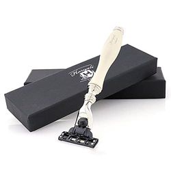 Haryali London Shaving Razor - 3 Edge Shaving Blade Shaving Razor - Elegant and Unique Design Women and Mens Razors for Shaving - White Color Shaving Razors - Shaving Razors Men and Women