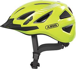 Casco urbano ABUS Urban-I 3.0 - casco de bicicleta con luz trasera, visera y cierre magnético - para hombre y mujer - amarillo (amarillo señal), talla M