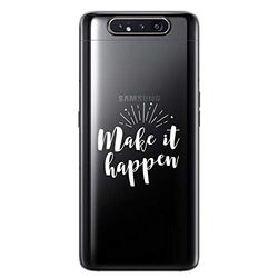 ZOKKO Etui Samsung A80 Make it Happen - Miękkie, przezroczyste, biały tusz