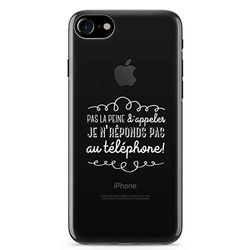 Zokko iPhone 8 fodral "Not Loose Call I Don't Reaging to Telefon" - storlek iPhone 8 - mjukt genomskinligt bläck vitt