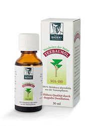 BADERs de la pharmacie. L'huile d'arbre à thé. Le classique de la pharmacie. Double distillation. 100% Melaleuca alternifolia australien. 30ml
