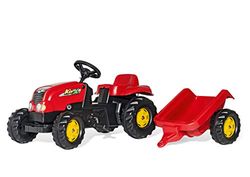 Rolly Toys-(-) Veicolo a Pedali Kid X con Rimorchio, Colore Rosso, 142 cm × 47 cm × 52 cm, 012121