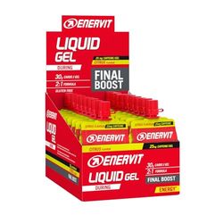 ENERVIT, Gel Líquido para Competir con Cafeína, Sabor Cítrico, Deportes de Resistencia, con 30 Gramos de Carbohidratos, 25 Miligramos de Cafeína, Maltodextrina y Fructosa, Envase de 18 (60 ml)