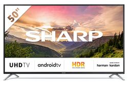 SHARP TV, 4K Ultra HD LED Android TV, Google Assistant, Amazon Video, Harman/Kardon geluidssysteem, HDR10, HLG, Bluetooth 50 inch 4T-C50BL2EF2AB