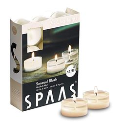 Spaas 24 Scented Clearlights, Tealights in Transparent Clear Cup, 4.5 Hours, Sensual Blush