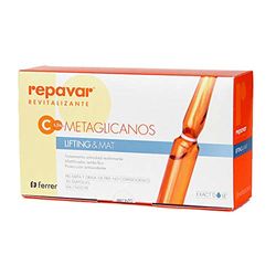 Repavar Revitalisant - Sérum Visage Lifting&Mat à base de Métaglycanes - à la Vitamine C - Action Antioxydante et Anti-âge - Pour une Peau Plus Jeune, Plus Ferme et Éclatante - 30 Ampoules de 1 ml