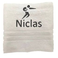 Asciugamano personalizzato con nome Nome sportivo splendidamente ricamato Asciugamano da bagno Asciugamano in cotone 100% personalizzato con nome (100 x 50 cm, Rugby)