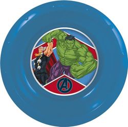 STOR Bol pour enfant en plastique bleu Marvel Avengers Hulk Thor résistant aux chocs accidentels et réutilisable