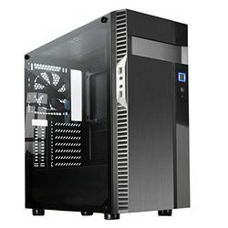 Silverstone SST-PS14B-E - Caja de Torre ATX de Precision, Panel Lateral de Vidrio Templado Ahumado, Negro