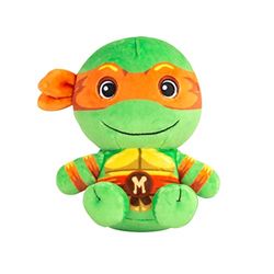 Club Mocchi Mocchi Tomy - Peluche Tortues Ninja Michelangelo 15 cm- Peluches TMNT à Collectionner - Jouets sous Licence Officielle - Figurines d'action - Jouet Tortues Ninja +3 Ans