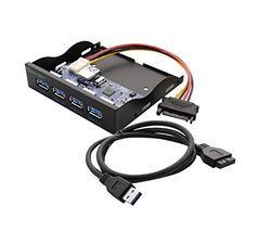 IOCrest 4 Port Type A USB 3.0 Hub Panel for 3.5-Inch Floppy Bay, SY-HUB20211