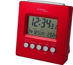 Technoline WT 228 Despertador com rádio e termómetro, cor vermelha