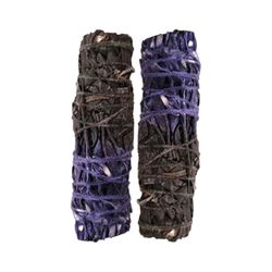 Smudge Stick, Reversible Sage Purple & Black, Protection & Power 4", Pack of 2