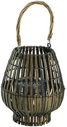 King Collection King Home L1766338 Lanterne Bamboo Grey avec Gobelet