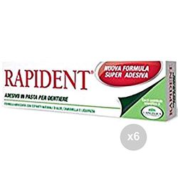 Rapident Set 6 Pasta Naturale 40gr Adesiva igiene Dentale, Multicolore, Unica