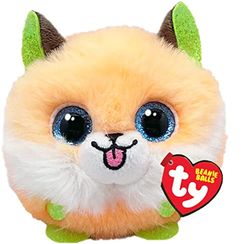 TY Sherbet Vos Beanie Balls, 8 cm, beanie baby, zacht pluche dier, verzamelstuk, knuffelige stoffen knuffel