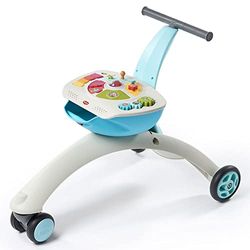 Tiny Love 5-in-1 Here I Grow, Baby-Loopstoel en Speelgoed waarop je Baby kan Rijden, Baby-Loopfiets met Veiligheidsrem, Duwspeelgoed voor Baby's, 6 maanden - 3 jaar, Meadow Days, Blauw