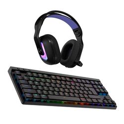 Logitech G G522 LIGHTSPEED, bezprzewodowy zestaw słuchawkowy do gier G515 LIGHTSPEED TKL, zestaw i klawiatura klasy premium z łącznością Bluetooth® i przewodową-do PC, US INT'L QWERTY- Czarny