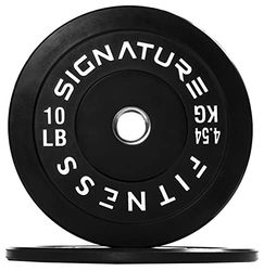 Signature Fitness Discos de peso olímpicos de 2 pulgadas con cubo de acero, 10 libras, par