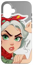 Femme Forte avec Foulard Rouge Coque pour iPhone 16
