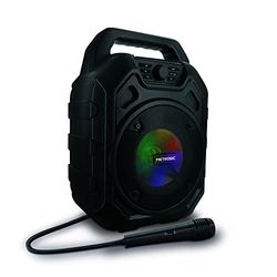 Metronic 477188 - Altavoz Bluetooth Potente 45W portatil, led Lights, toma USB, Micro-SD, AUX-IN, entrada para micrófono, micrófono incluido, radio FM, con asa ergonómica para fácil transporte