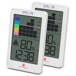 Explore Scientific Thermo-hygrometer met schimmel- en temperatuuralarm - set van 2
