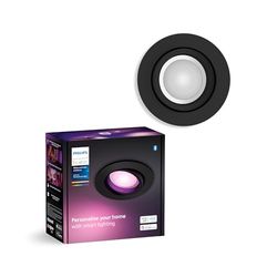 Philips Hue White & Color Ambiance Centura, plafoniera dimmerabile per il sistema di illuminazione Hue con 16 milioni di colori, controllo intelligente della luce tramite voce e app, nero.
