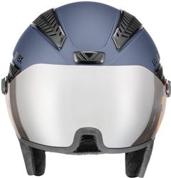 uvex hlmt 600 visor - skihelm voor dames en heren - met vizier - individueel passysteem - blue matt - 55-57 cm