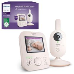Philips Avent Advanced Video Baby Monitor, Certificato DEKRA, per rimanere sempre in contatto con il tuo bambino in modo sicuro e riservato, con telecamera e audio, schermo da 2,8", zoom x2, SCD881/26