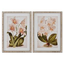 Home ESPRIT Tropische afbeelding orchidee 50 x 2,5 x 70 cm (2 stuks)