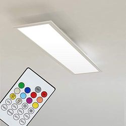 Briloner Leuchten Led-plafondlamppaneel, inbouwlamp, 18 W, dimbaar, kleurtemperatuurregeling, app-bediening, Bluetooth, rechthoekig, wit, 59,5 cm