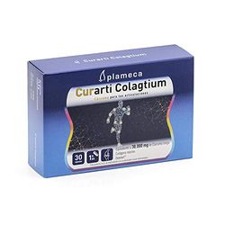 PLAMECA - Curarti Colagtium, Cápsulas Vegetales con Vitamina C y Curcumina, para Huesos, Músculos y Articulaciones, con Ácido Hialurónico, Colágeno Marino y Ovomet- 30 Comprimidos