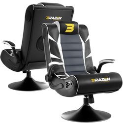 BraZen 18059 Panther Elite 2.1 Bluetooth Surround Sound Gaming Chair-White