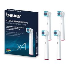 Beurer TB 30/50 Lot de 4 têtes de brosse à dents électrique compatibles avec Oral-B Blanc