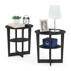 Furinno Mesa auxiliar, nogueira, castanho, Two End Tables