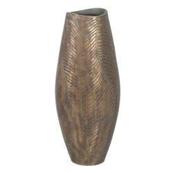 BigBuy Home Jarrón Verde Dorado Poliresina 22 x 22 x 54 cm