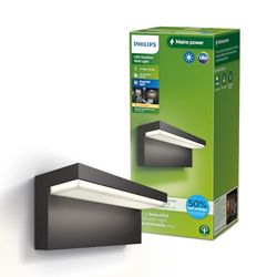 Philips Bustan Applique d'extérieur UltraEfficient, 3,8 W, 2700 K, antracite, IP44 résistante aux intempéries