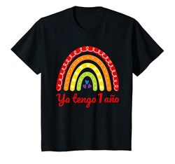 Niños 1º cumpleaños niña chica 1 año arcoíris ya tengo 1 año Camiseta