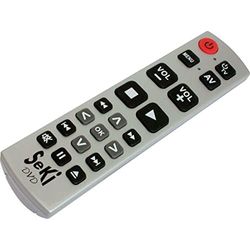 Seki DVD Prata – Universal – Controlo à distância com botões grandes, para idosos e crianças