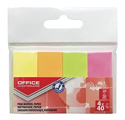 Indexremsor OFFICE PRODUCTS papper 20 x 50 mm 4 x 40 ark hänge olika färger pastell/typ-standard/konst-på hängare/form-rektangel/materialpapper/färg-olika färger