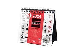 Finocam - Calendario 2024 Neutro de Sobremesa Números Grandes Enero 2024 - Diciembre 2024 (12 meses) Catalán, XXS - 110x100 mm