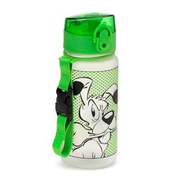 Puckator Idefix (Dogmatix) Pop Asterix Top 350ml Shatterproof Children's Bottle - Reusable Insulated Active Water Bottle Flask For Girls And Boys With A Carry Handle & Straw - For School Nursery