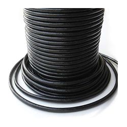 Auroris Corde en Cuir 50 m Rond – Ø 2,5 mm – Noir